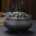 Copper Lid Ceramic Incense Burner Buddha with Antique Alloy Wire Incense Burner | Atheel Oman
